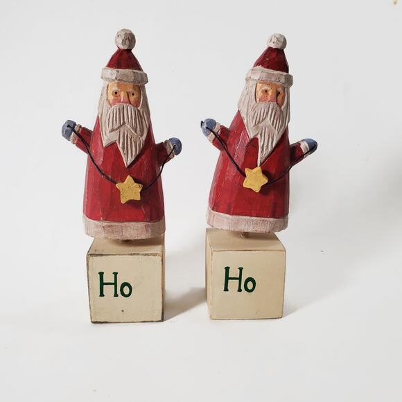 Vintage Midwest of Cannon Falls Santa Ho Ho Christmas Block Figurines One Loose - Picture 2 of 7